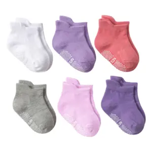 6 Pairs Color Anti-Slip From 0 To 12 Months For Children Socks Old Socks Knitted Organic Wool Grip Socks Kids Novelty Knee High Quality Socks Non-slip