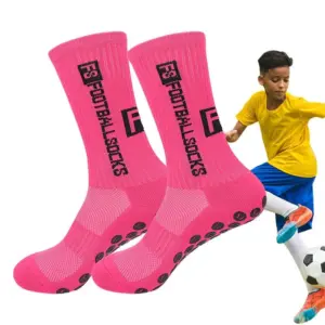 1Pair High Quality Knee High Socks Anti-Slip Mid Calf Wicking Soccer Sock Comfortable Sports Socks Basketball Grip Socks Football BasketBall Tennis Running Non-slip Socks