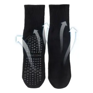 1 Pair Anti Slip Yoga Socks Cushioned Non-Slip Grip Socks Sports For Workout Leisure Dance And Ballet Hospital Use