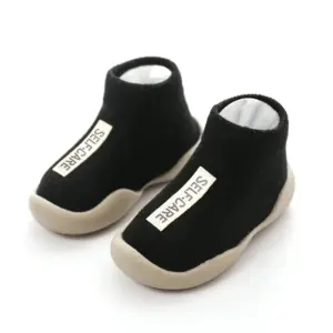 Kids Toddler Baby Boys Girls Solid Letter Anti-slip Knitted Warm Socks Casual Grip Socks Running Shoes