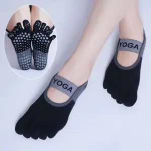 1 Pair Women High Quality Bandage Yoga Socks Anti-Slip Quick-Dry Damping Pilates Ballet Socks Good Grip For Women Cotton Socks