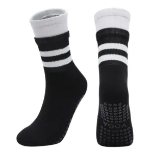 1 Pair Compression Socks Yoga Pilates Combed Cotton Stripe Sports Socks Anti-slip