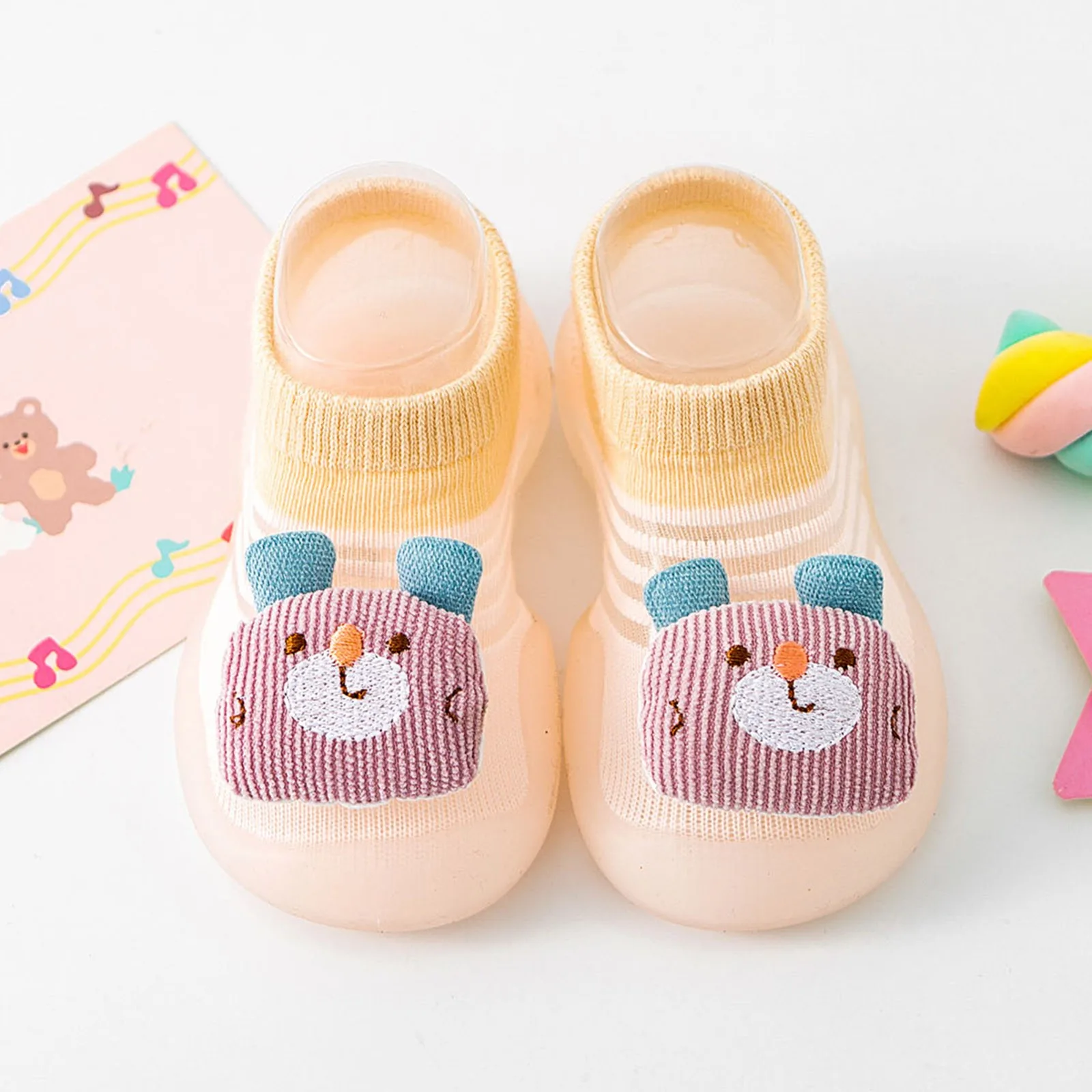 Children Anti-slip Grip Socks Shoes Newborn Baby Toddler Cotton Non-slip Floor Socks Infant Boys Rubber Sole Indoor Sneakers