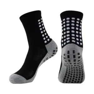 1Pair Sports Socks Sweat-absorbent Breathable Grip Football Socks Mid-tube Basketball Sports Socks For Running Yoga Cycling Accessory Tennis