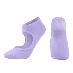 1Pair Ladies’ Solid Color Backless Grip Socks Yoga Ankle Sports Socks Ladies’ Anti Running Socks with Tab Compression Socks for Women Non-slip