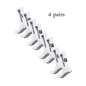 4-Pack Anti-Slip Football Grip Socks for Men & Women | Free Shipping | Athletic Performance Socks