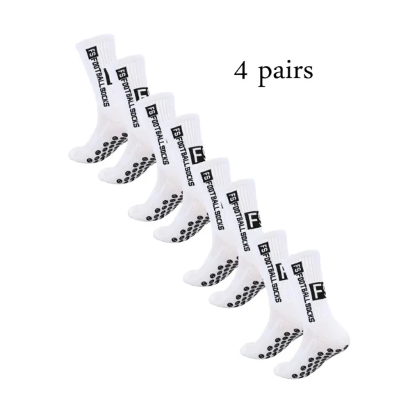 4-Pack Anti-Slip Football Grip Socks for Men & Women | Free Shipping | Athletic Performance Socks