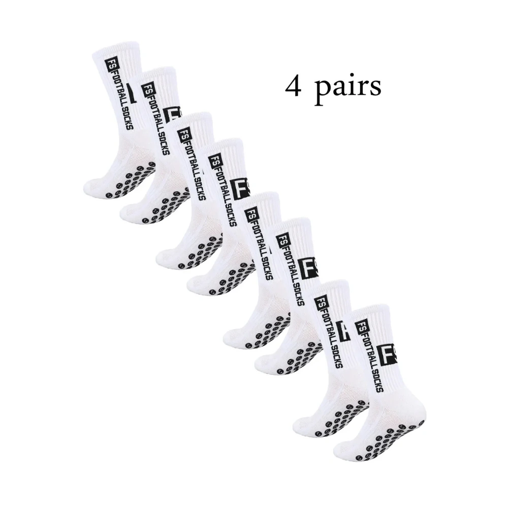 4-Pack Anti-Slip Football Grip Socks for Men & Women | Free Shipping | Athletic Performance Socks