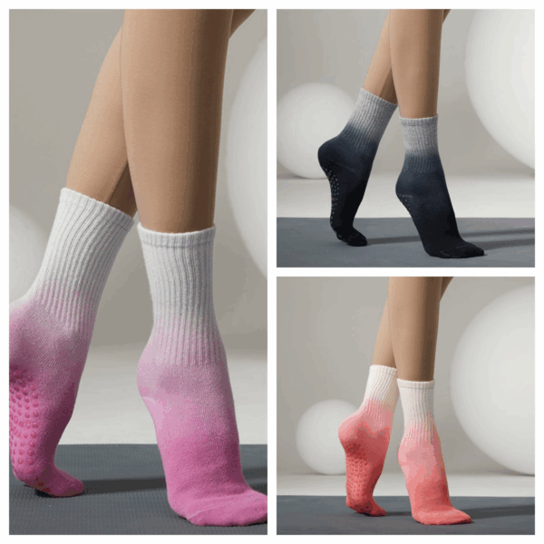 Women’s Anti-Slip Gradient Grip Socks – 1 or 3 Pairs – Breathable Cotton Socks for Yoga, Pilates & Home Fitness - Image 7