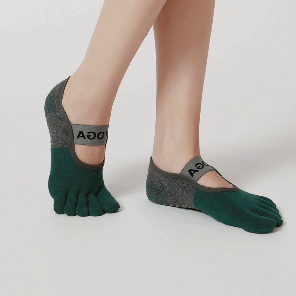 Women’s Toe Grip Yoga Socks with Arch Strap – Breathable, Non-Slip Cotton for Pilates, Barre & Fitness – 1, 3 or 6 Pair Bundles - Image 9