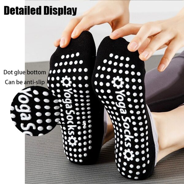 6 Pairs Women’s Ballet Grip Socks – Non-Slip Cotton Socks with Cross Straps for Yoga, Pilates & Barre – Stylish & Breathable - Image 3