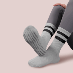 Women’s Mid-Calf Grip Yoga Socks – Non-Slip, Breathable Cotton for Pilates, Barre & Fitness – 1, 3, 5 or 6 Pair Bundles