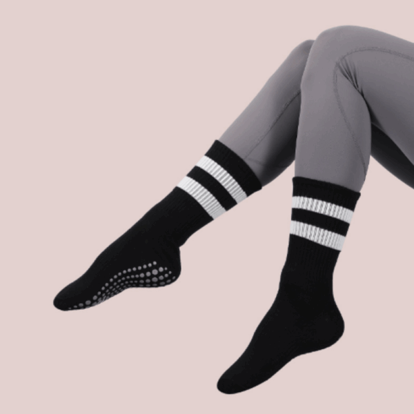 Women’s Mid-Calf Grip Yoga Socks – Non-Slip, Breathable Cotton for Pilates, Barre & Fitness – 1, 3, 5 or 6 Pair Bundles - Image 4