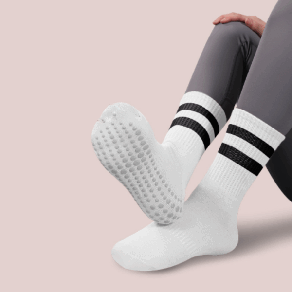 Women’s Mid-Calf Grip Yoga Socks – Non-Slip, Breathable Cotton for Pilates, Barre & Fitness – 1, 3, 5 or 6 Pair Bundles - Image 5