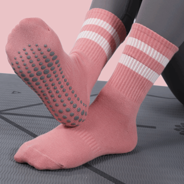 Women’s Mid-Calf Grip Yoga Socks – Non-Slip, Breathable Cotton for Pilates, Barre & Fitness – 1, 3, 5 or 6 Pair Bundles - Image 7