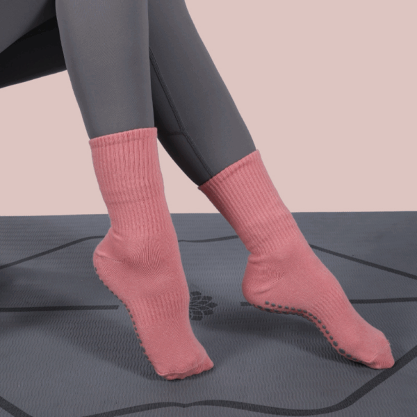 Women’s Mid-Calf Grip Yoga Socks – Non-Slip, Breathable Cotton for Pilates, Barre & Fitness – 1, 3, 5 or 6 Pair Bundles - Image 9