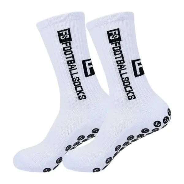 4-Pack White Football Grip Socks – Anti-Slip Performance | Free Shipping | Unisex Crew Fit - Image 4