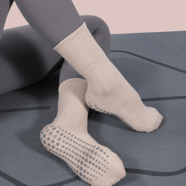 Women’s Mid-Calf Grip Yoga Socks – Non-Slip, Breathable Cotton for Pilates, Barre & Fitness – 1, 3, 5 or 6 Pair Bundles - Image 12