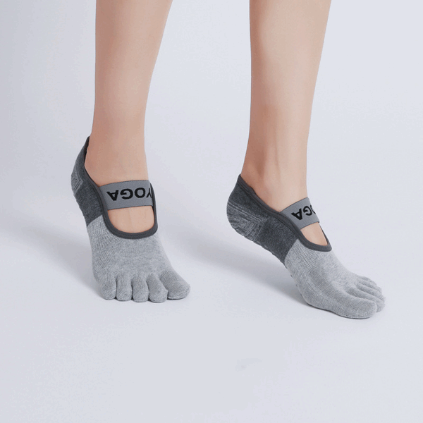 Women’s Toe Grip Yoga Socks with Arch Strap – Breathable, Non-Slip Cotton for Pilates, Barre & Fitness – 1, 3 or 6 Pair Bundles - Image 7