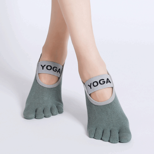 Women’s Toe Grip Yoga Socks with Arch Strap – Breathable, Non-Slip Cotton for Pilates, Barre & Fitness – 1, 3 or 6 Pair Bundles - Image 5