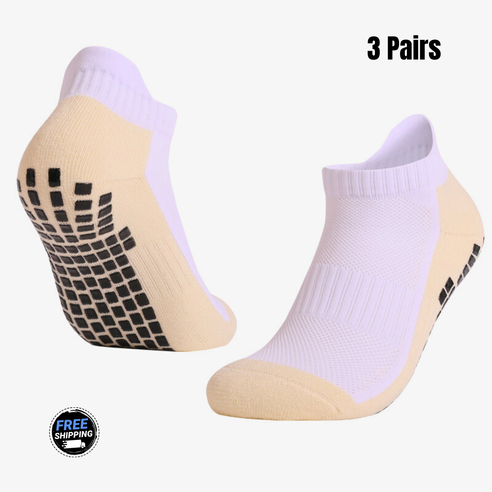 Unisex Low-Cut Sports Grip Socks – 3 or 6 Pairs – Non-Slip, Breathable & Shock-Absorbing for Football, Basketball & Gym
