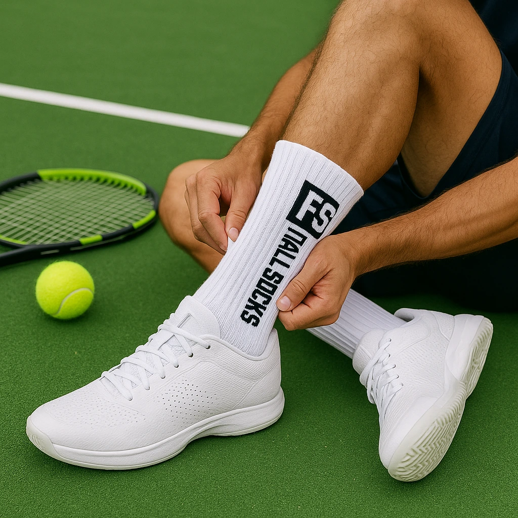 Tennis Athlete with Grip socks