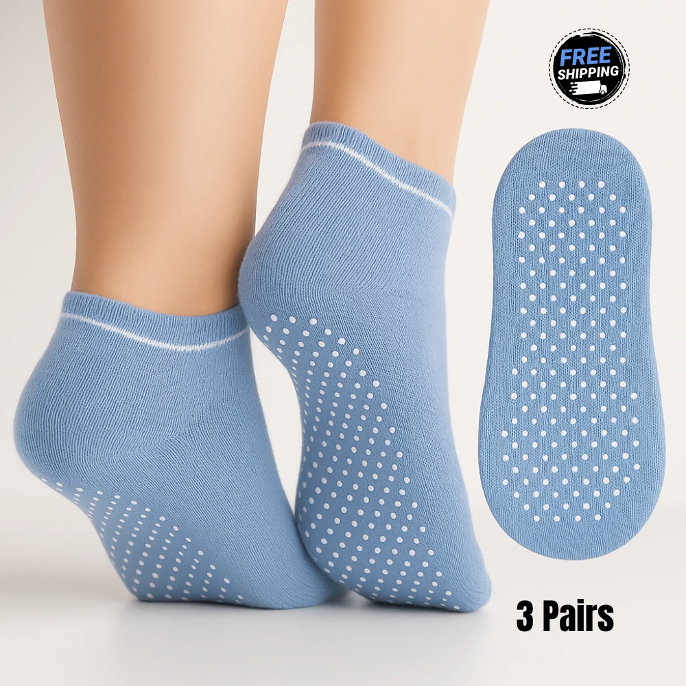 4-Pack Non-Slip Grip Socks for Women | Yoga, Pilates, Home & Recovery | Free Shipping