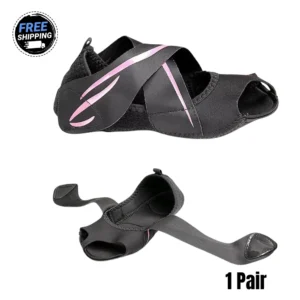 Non-Slip Yoga & Pilates Socks with Cross-Strap – 1 Pair | Anti-Slip Grip | Breathable & Elegant Design