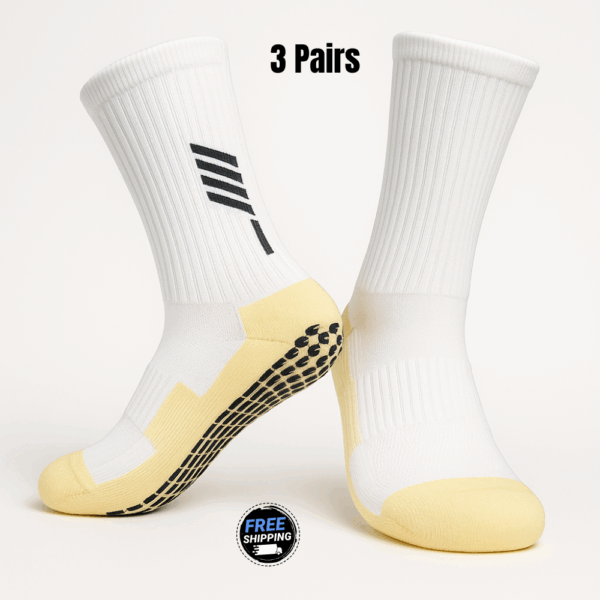 Unisex Pro Grip Compression Socks – 3 or 6 Pairs – Non-Slip, High-Cut Sports Socks for Football, Basketball & Gym