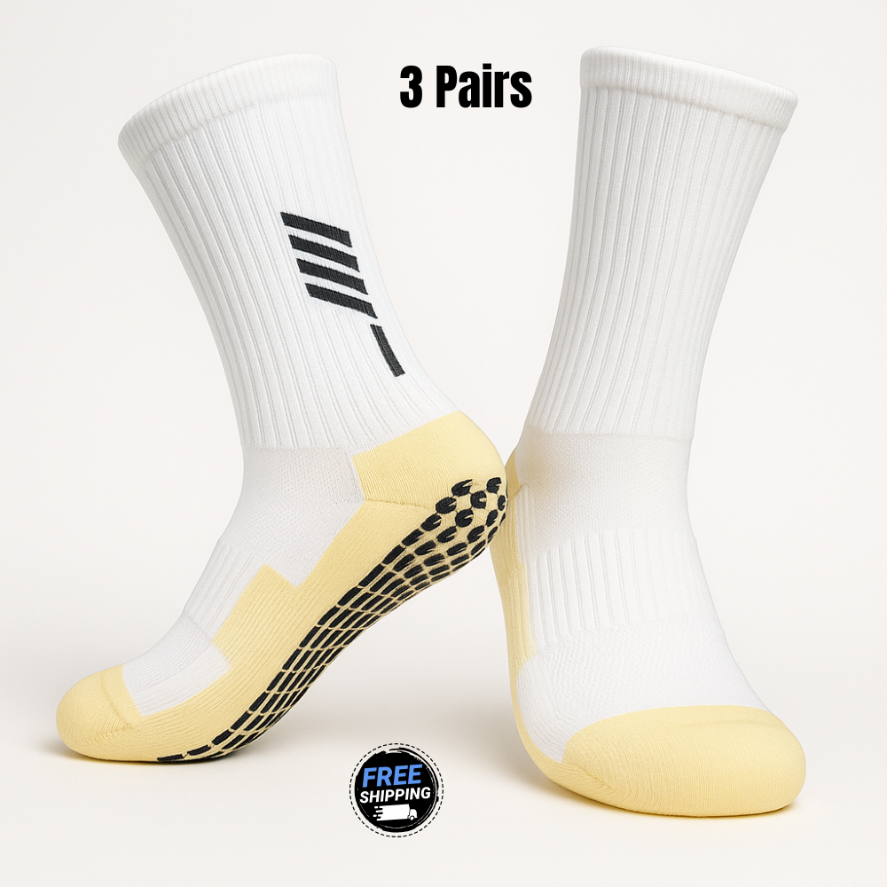 Unisex Pro Grip Compression Socks – 3 or 6 Pairs – Non-Slip, High-Cut Sports Socks for Football, Basketball & Gym