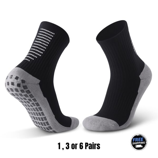 Unisex Pro Sports Grip Socks – 1, 3 or 6 Pairs – Anti-Slip Compression Socks for Football, Basketball & Crossfit