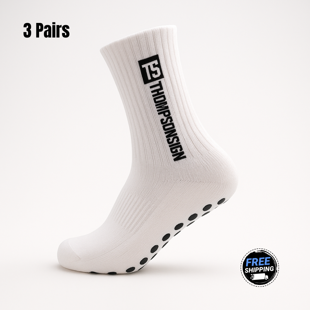 Unisex Pro Sports Grip Socks – 3 or 6 Pairs – Anti-Slip, Breathable Cotton with Arch & Ankle Support for Football, Basketball & Training