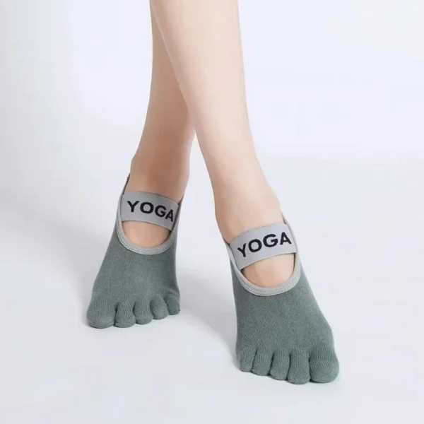 4-Pack Five-Toe Non-Slip Yoga Socks for Women | Anti-Slip Grip | Cross-Strap Design | Free Shipping - Image 2