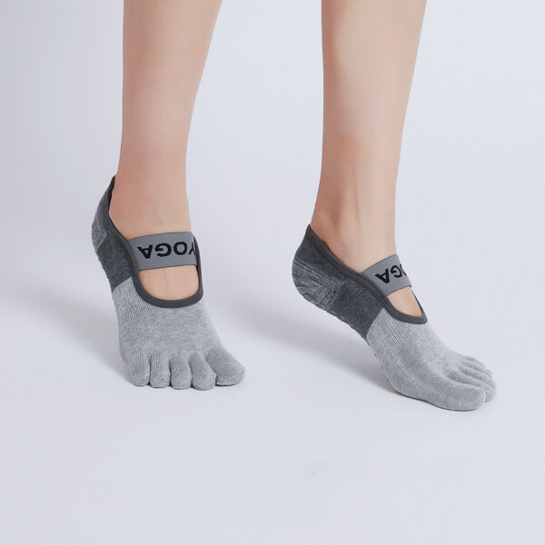 Women’s Toe Grip Yoga Socks with Arch Strap – Breathable, Non-Slip Cotton for Pilates, Barre & Fitness – 1, 3 or 6 Pair Bundles - Image 3