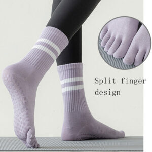 8 Pairs Women’s Toe Grip Yoga Socks – Non-Slip, Breathable Cotton Socks for Pilates, Barre & Daily Comfort