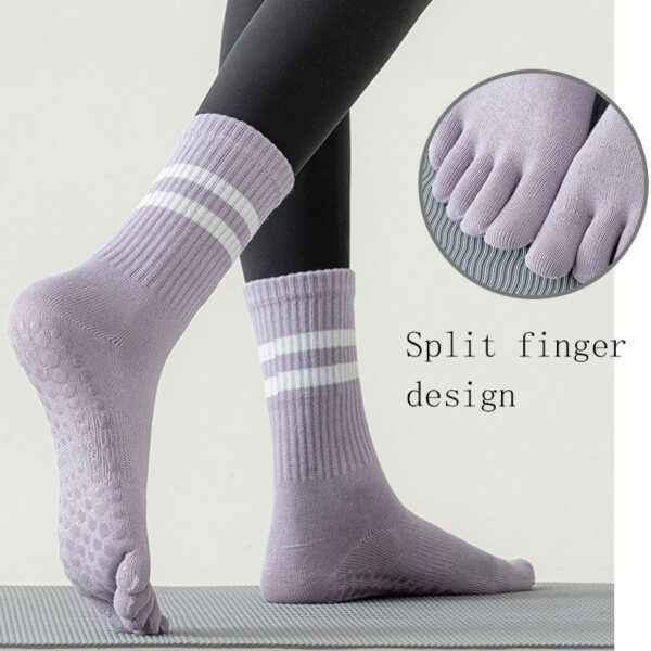 8 Pairs Women’s Toe Grip Yoga Socks – Non-Slip, Breathable Cotton Socks for Pilates, Barre & Daily Comfort - Image 2