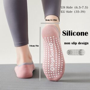 3 Pairs Women’s Ballet Grip Socks – Non-Slip, Moisture-Wicking Pilates & Yoga Socks with Cushion Sole for Home & Studio