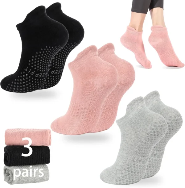 3-Pack Five-Toe Ballet-Style Yoga Socks for Women | Anti-Slip Grip | Cross-Strap Design | Free Shipping
