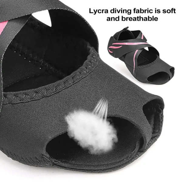 Non-Slip Yoga & Pilates Socks with Cross-Strap – 1 Pair | Anti-Slip Grip | Breathable & Elegant Design - Image 5