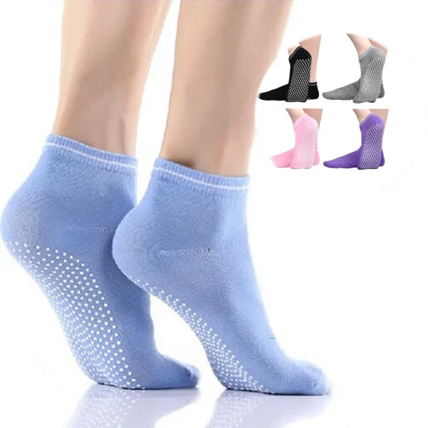 4-Pack Non-Slip Grip Socks for Women | Yoga, Pilates, Home & Recovery | Free Shipping