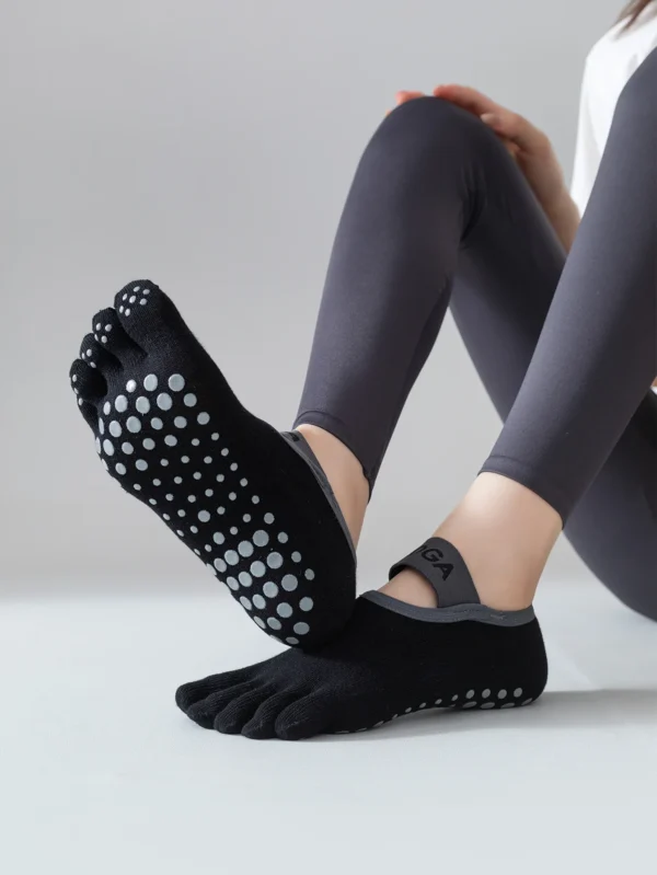 4-Pack Five-Toe Non-Slip Yoga Socks for Women | Anti-Slip Grip | Cross-Strap Design | Free Shipping - Image 8