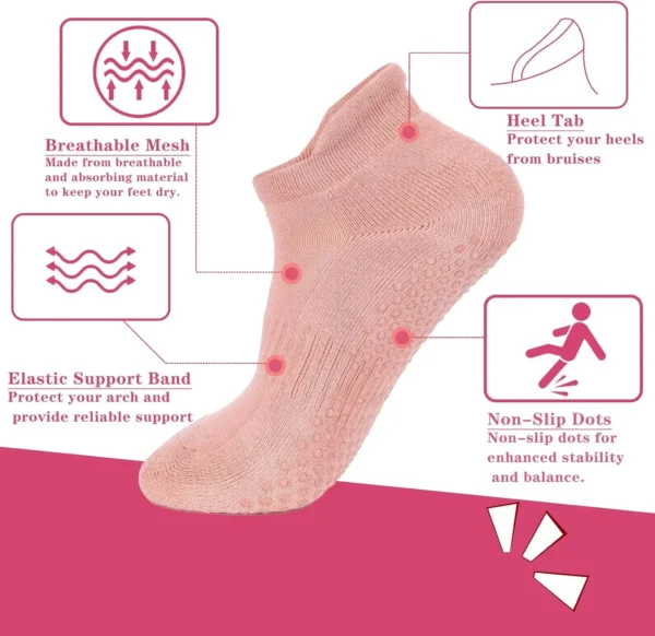 3-Pack Five-Toe Ballet-Style Yoga Socks for Women | Anti-Slip Grip | Cross-Strap Design | Free Shipping - Image 5