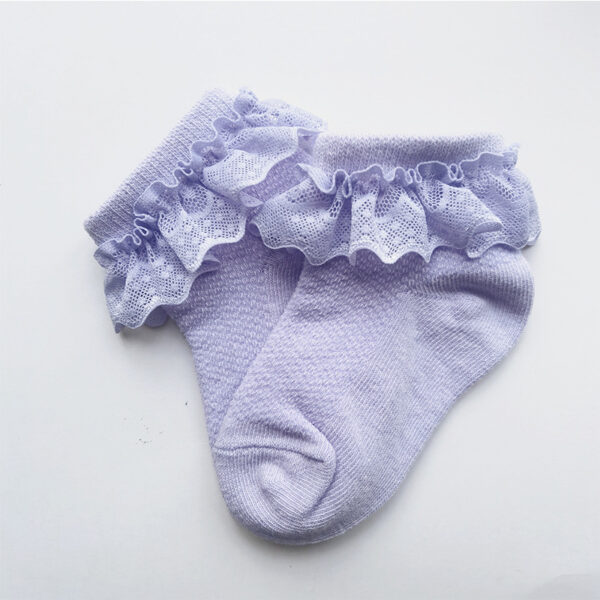 Non-Slip Baby Girl Socks – Soft Pink with Ruffle Cuff | Silicone Sole Grip | Ages 0–3 - Image 5
