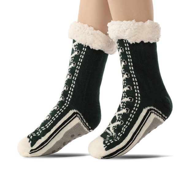 Teen Anti-Slip Fleece Lined Socks – Lake Blue | Cozy Thick Winter Grip Socks - Image 2