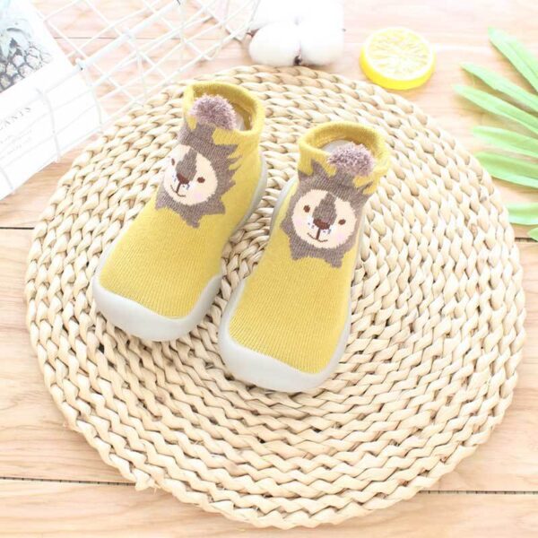 Children Floor Socks with TPE Non-Slip Sole – Blue Fox | Soft Cotton Grip Shoes for Toddlers - Image 3