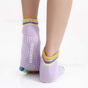 Teen Grip Toe Socks – Colorful Anti-Slip 5-Toe Socks for Yoga & Daily Comfort