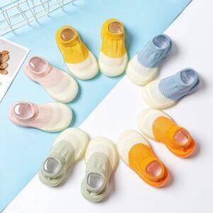 Breathable Mesh Baby Sock Shoes with Silicone Sole – Non-Slip & Lightweight