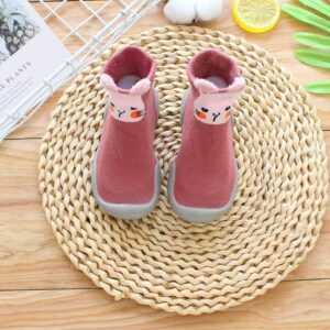 Children Floor Socks with TPE Non-Slip Sole – Blue Fox | Soft Cotton Grip Shoes for Toddlers