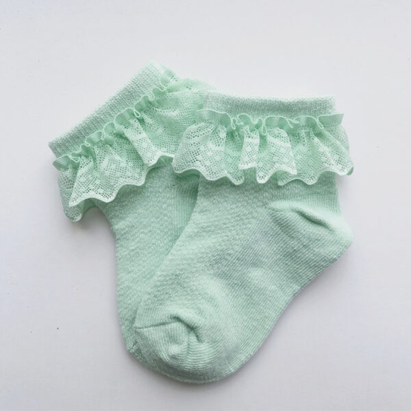 Non-Slip Baby Girl Socks – Soft Pink with Ruffle Cuff | Silicone Sole Grip | Ages 0–3 - Image 8