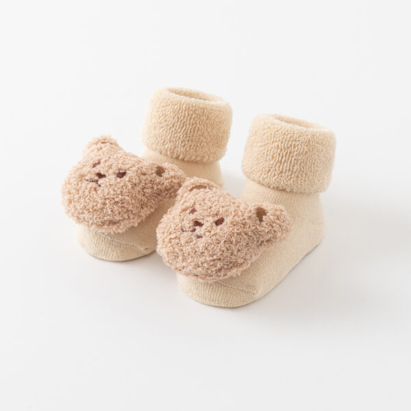 Thick Plush Baby Floor Socks with 3D Bear – Non-Slip & Cozy for Indoors - Image 5